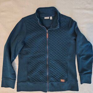 Quilted Full-Zip Sweater (LL Bean Deep turquoise)